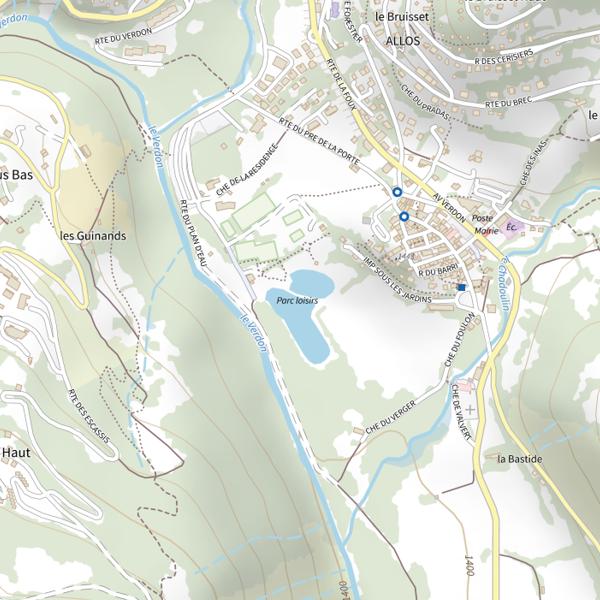 Plan cartographique de Le Lac d'Allos