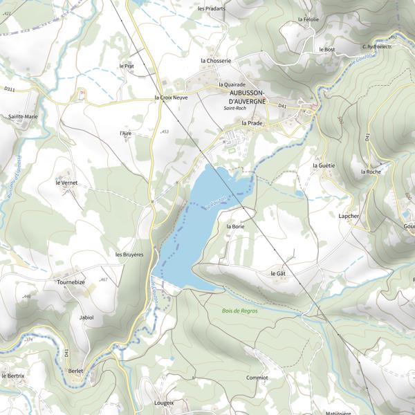 Plan cartographique de Le lac d'Aubusson d'Auvergne