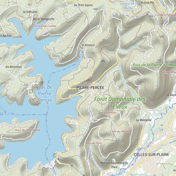 Plan cartographique de Le lac de Pierre-Percée