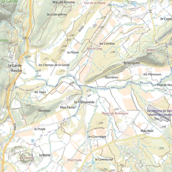 Plan cartographique de Le lamalou