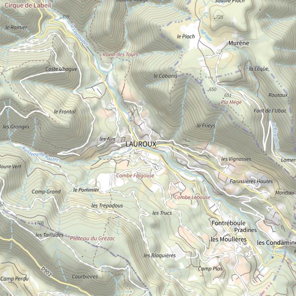Plan cartographique de Le Laurounnet