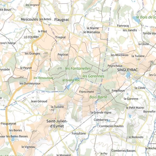Plan cartographique de Le Lescourroux