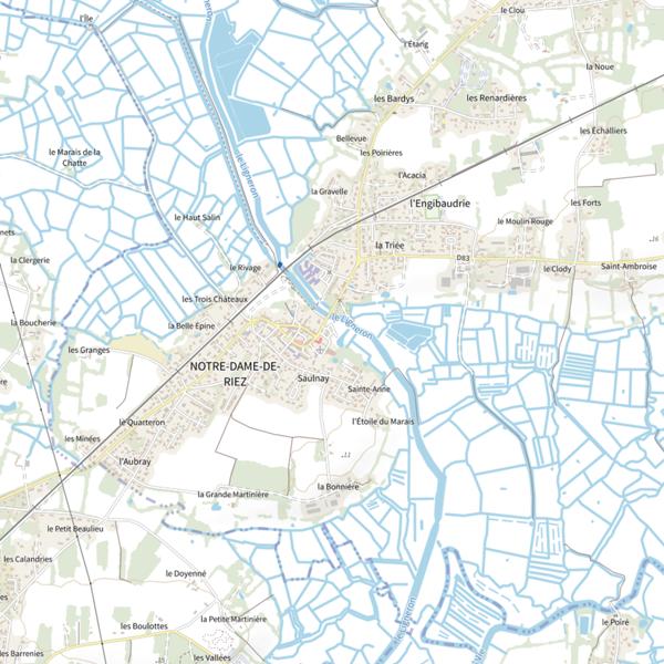 Plan cartographique de Le Ligneron, Notre-Dame-de-Riez