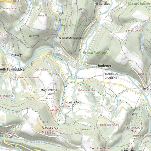 Plan cartographique de Le Lot (Lozère)