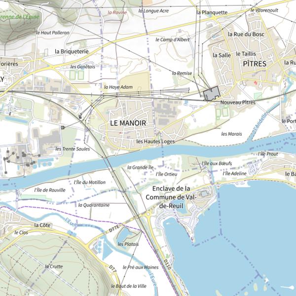 Plan cartographique de Le Manoir - Boulevard de la Seine