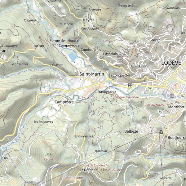 Plan cartographique de Le mas de merou