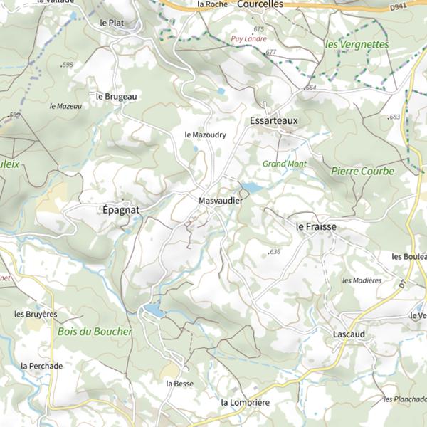 Plan cartographique de Le Masvaudier