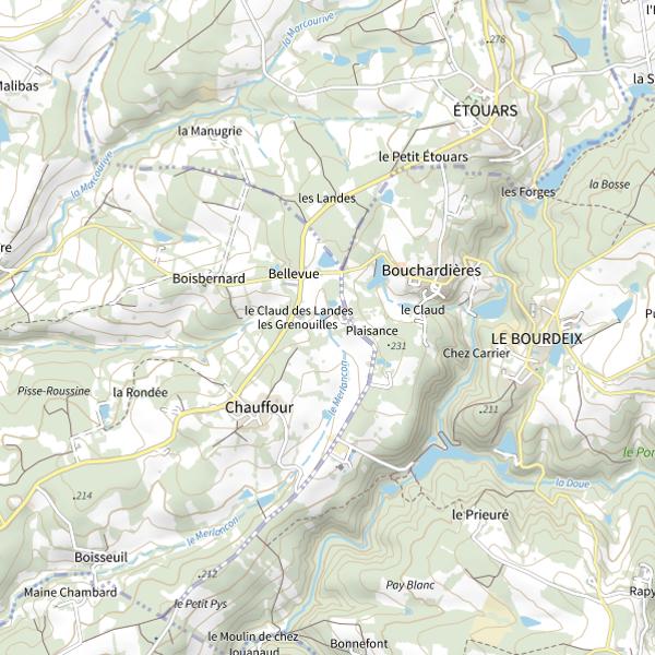 Plan cartographique de Le Merlançon