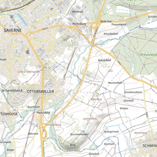 Plan cartographique de Le Mosselbach