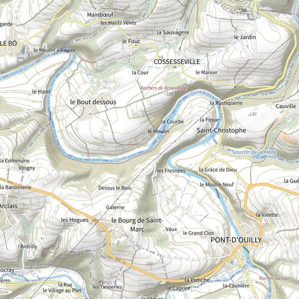 Plan cartographique de Le Moulin de la Courbe