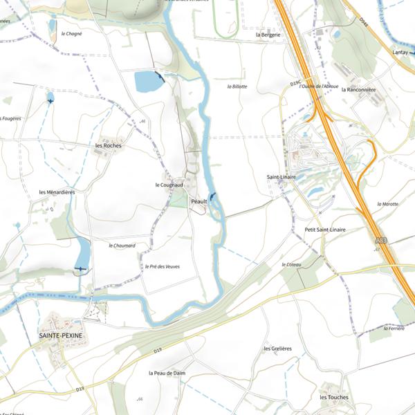 Plan cartographique de Le Moulin de Péault, Le Lay, Ste Pexine
