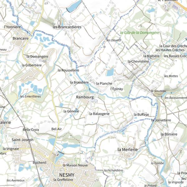 Plan cartographique de Le Moulin de Rambourg l'Yon