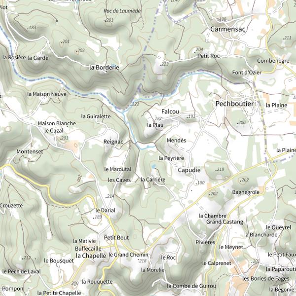 Plan cartographique de Le Moulinet