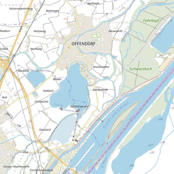 Plan cartographique de Le Muehlrhein