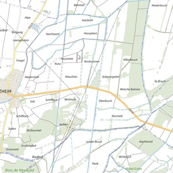 Plan cartographique de Le Neubrunnen