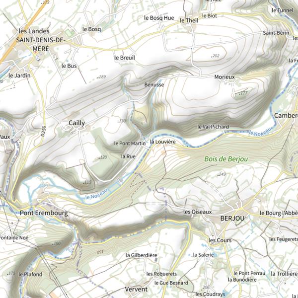 Plan cartographique de Le Noireau (Orne)