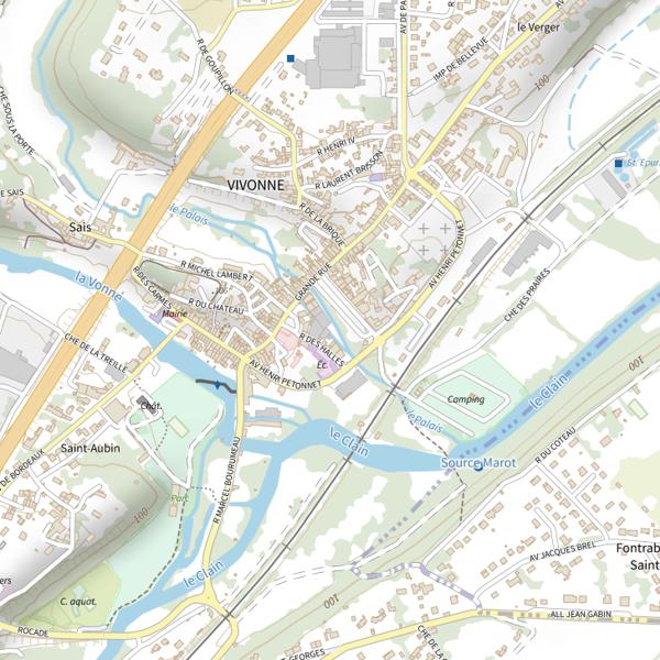 Plan cartographique de Le Palais (Vivonne centre bourg)