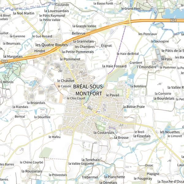 Plan cartographique de Le Pavail
