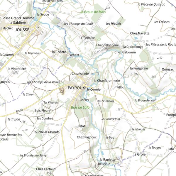 Plan cartographique de Le Payroux