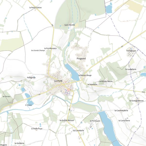 Plan cartographique de Le Petit Étang (La Puye)