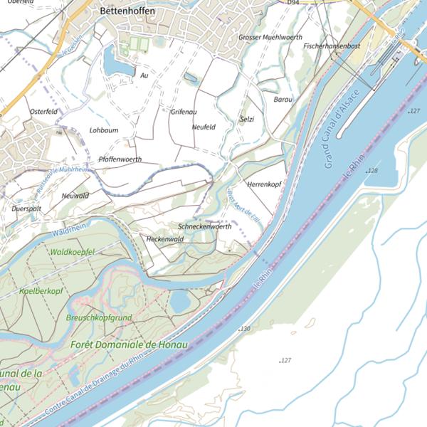 Plan cartographique de Le Petit Rhin