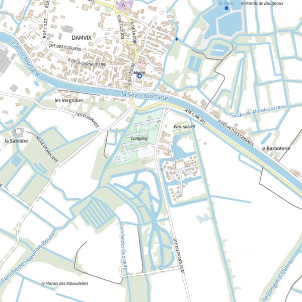 Plan cartographique de Le Plan d'eau de la Pêcherie, Damvix