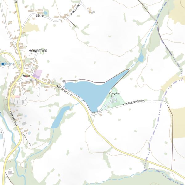 Plan cartographique de Le Plan d'Eau de Monestier