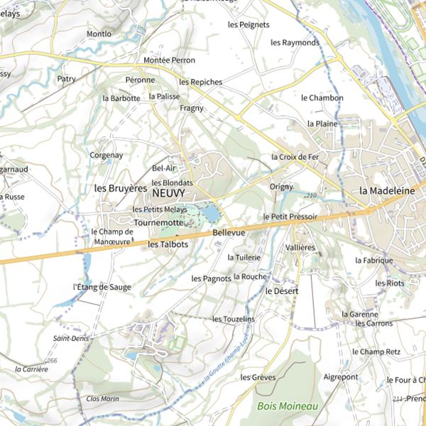 Plan cartographique de Le Plan d'Eau de Neuvy
