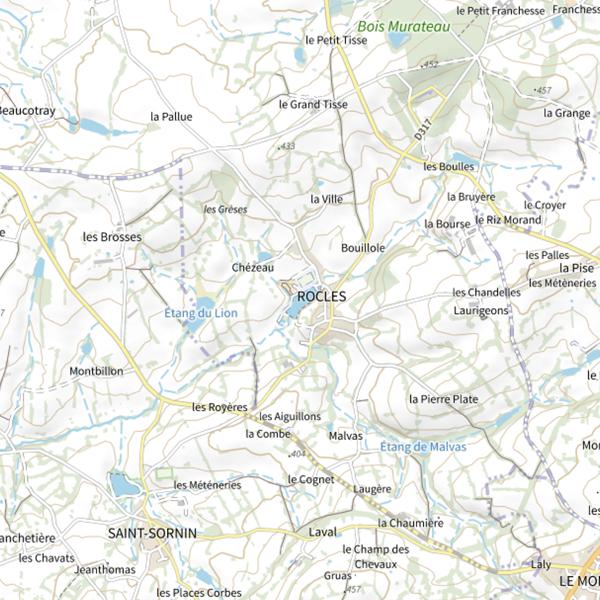 Plan cartographique de Le Plan d'Eau de Rocles