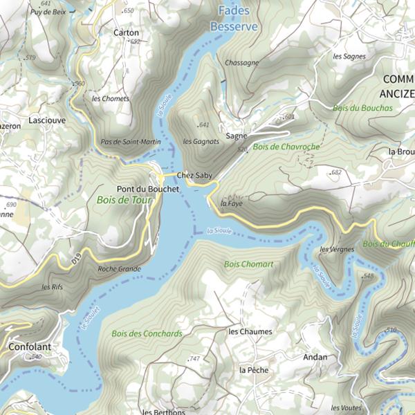 Plan cartographique de Le plan d'eau des Fades Besserve