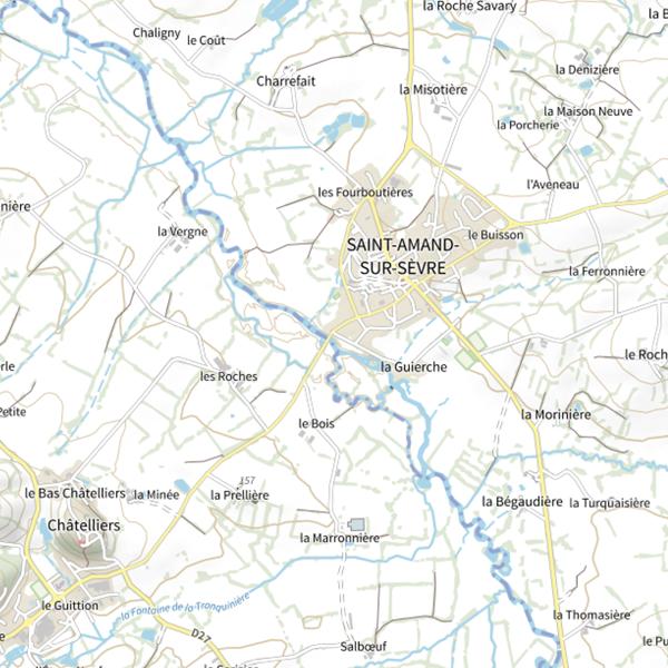 Plan cartographique de Le Pont, La Sèvre Nantaise, Saint-Amand-sur-Sèvre