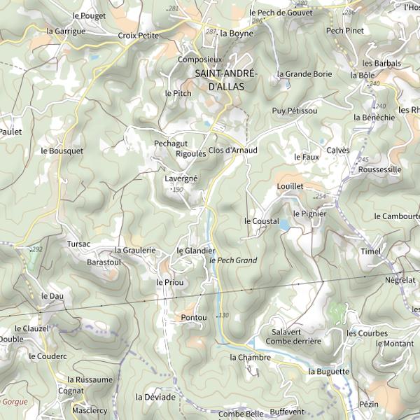 Plan cartographique de Le Pontou