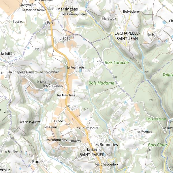 Plan cartographique de Le Pouchard
