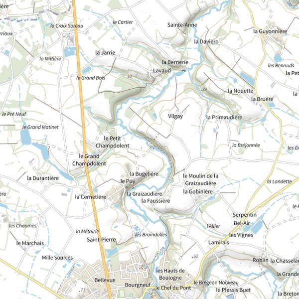 Plan cartographique de Le Puy, La Boulogne, Les Lucs-sur-Boulogne