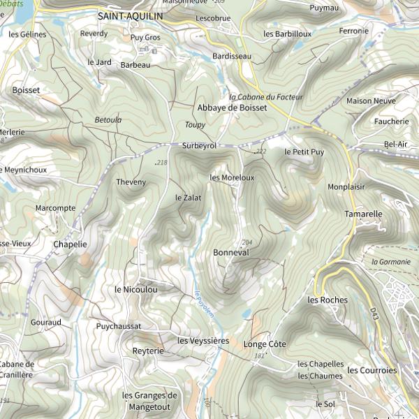 Plan cartographique de Le Puyolem