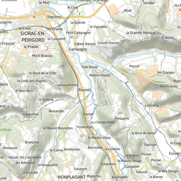 Plan cartographique de Le Raunel