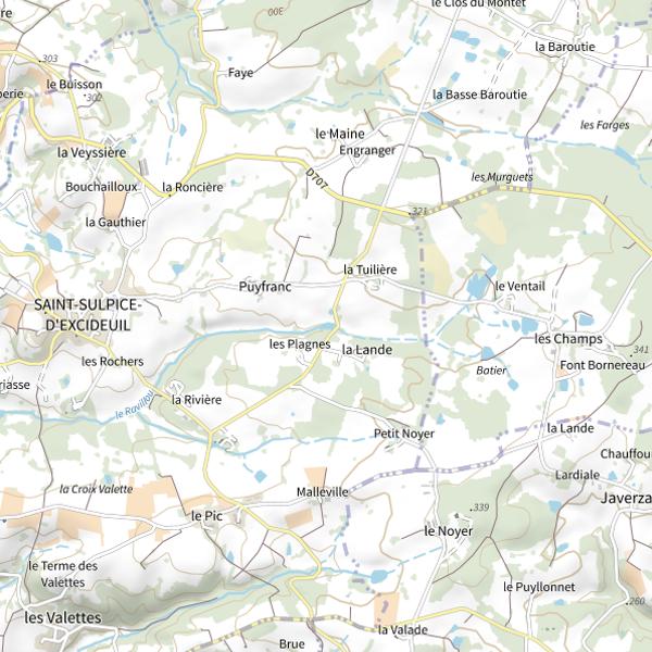 Plan cartographique de Le Ravillou