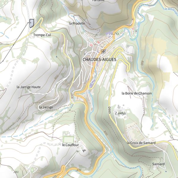 Plan cartographique de Le Remontalou à Chaudes-Aigues