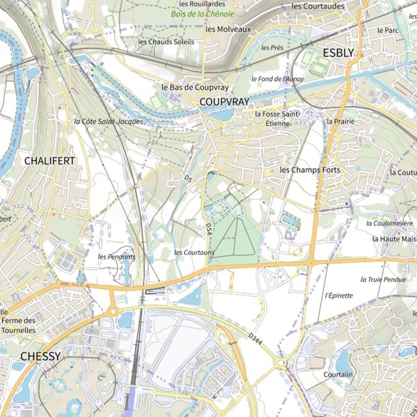 Plan cartographique de Le Réservoir