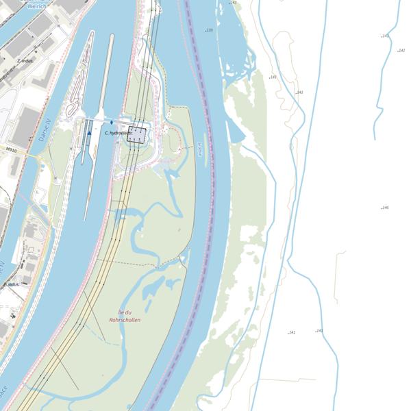 Plan cartographique de Le Rhin (Bas-Rhin)