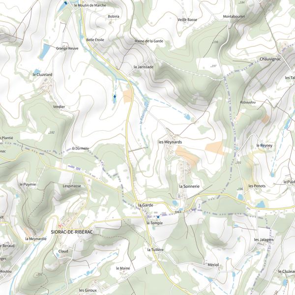 Plan cartographique de Le Ribéraguet