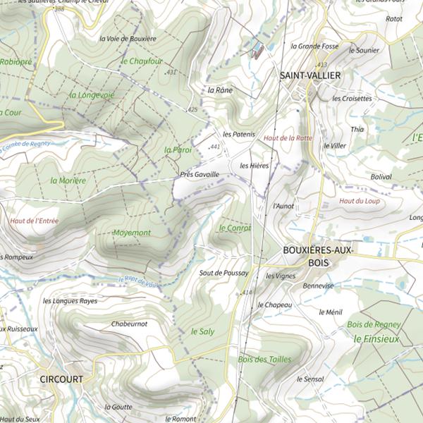 Plan cartographique de Le Ru de Vau