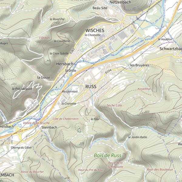 Plan cartographique de Le Ruisseau de Russ