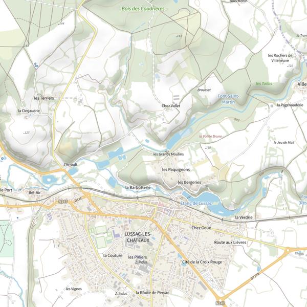 Plan cartographique de Le Ruisseau des Grands Moulins et ses affluents
