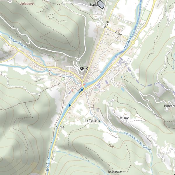 Plan cartographique de Le Salat dans Seix