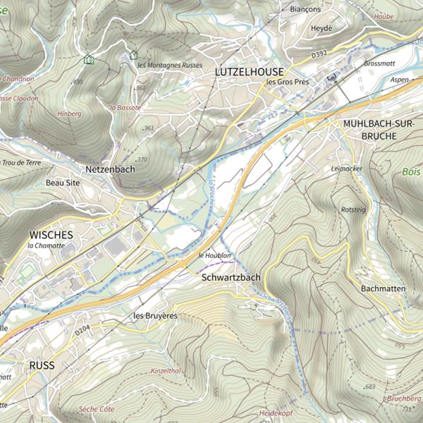 Plan cartographique de Le Schwartzbach