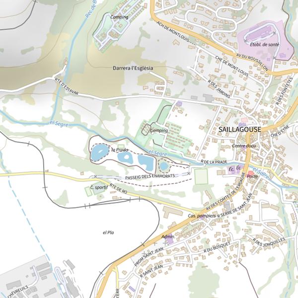 Plan cartographique de Le Sègre à Saillagouse