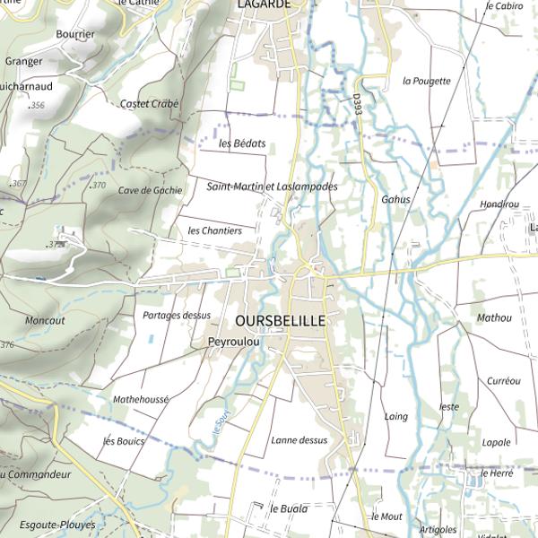 Plan cartographique de Le Souy (Oursbelille)