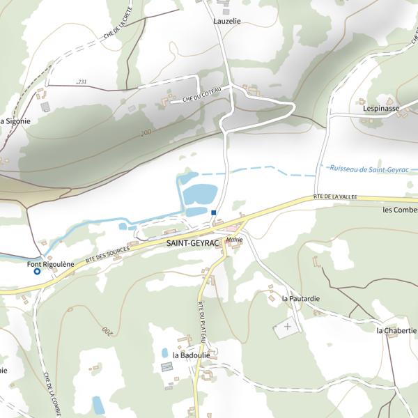 Plan cartographique de Le St Geyrac