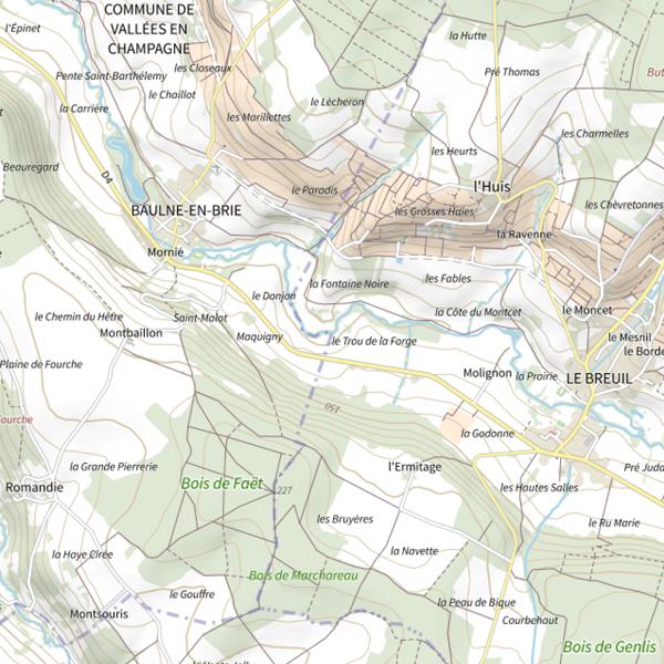 Plan cartographique de Le Surmelin (Marne)